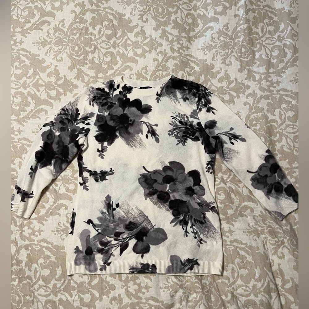 Talbots Floral Cashmere Sweater